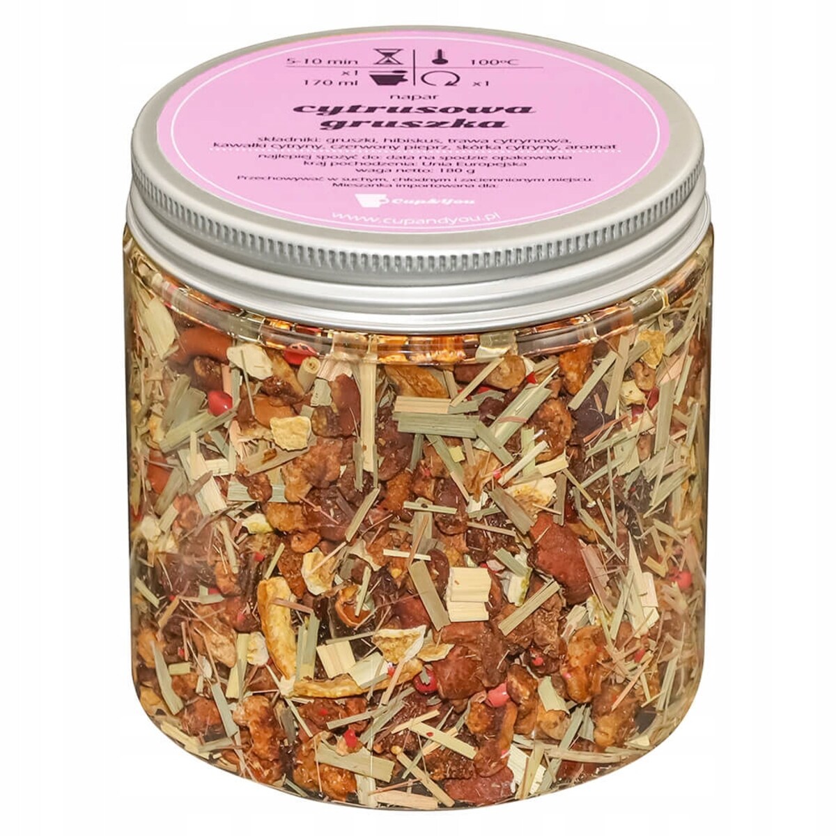 Herbata owocowa CYTRUSOWA GRUSZKA o smaku orzeźwiających cytrusów PREMIUM - herbata liściasta sypana mieszanka napar susz - gotowa na prezent upominek