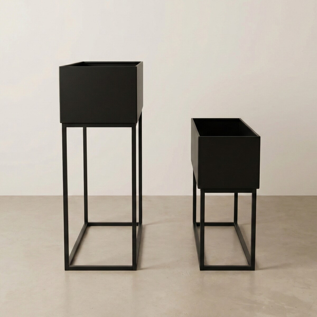 Kwietniki loft metalowe podłużne TINO, 2 stojaki