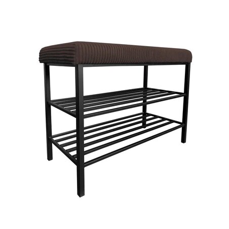 Stojak na buty z siedziskiem GAJA POSO-6 czarny/brązowy