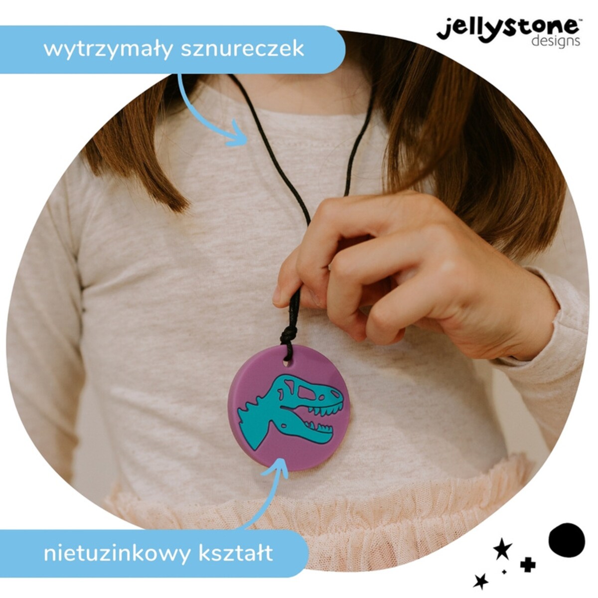 Wisiorek antystresowy Dinozaur fioletowy Jellystone Designs