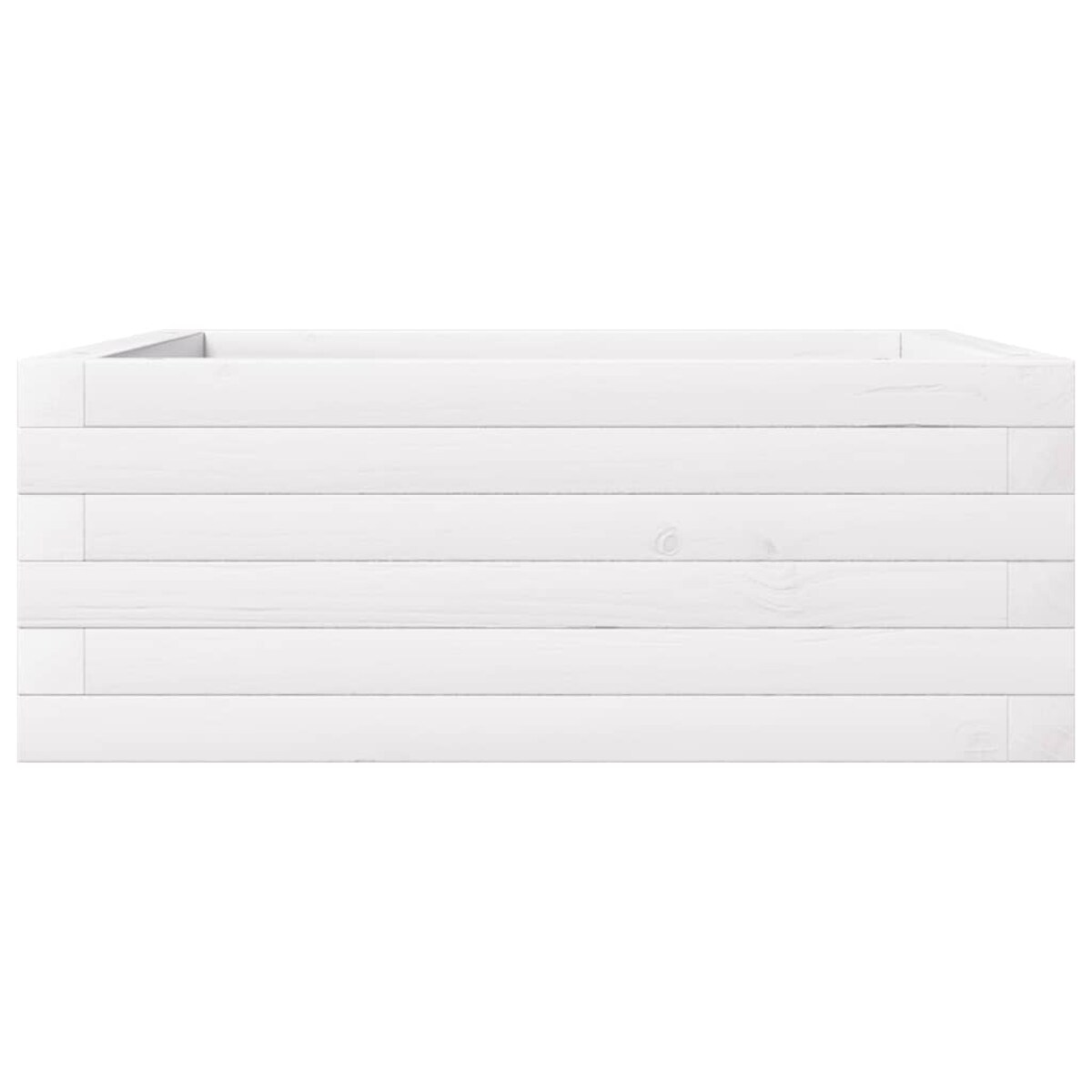 vidaXL Donica ogrodowa, biała, 60x60x23 cm, lite drewno sosnowe