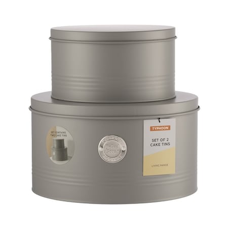 Zestaw 2 pojemników na ciastka szary Living, 26 x 14 cm, Typhoon