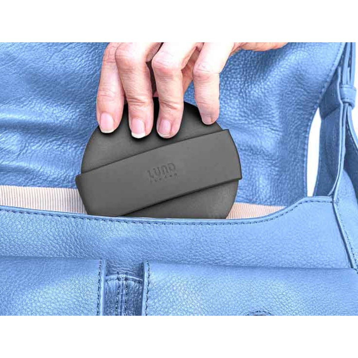 Składany, silikonowy kubek szary, 350 ml, Lund London