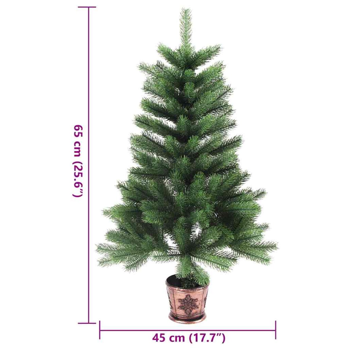 vidaXL Sztuczna choinka z realistycznymi igłami, 65 cm, zielona