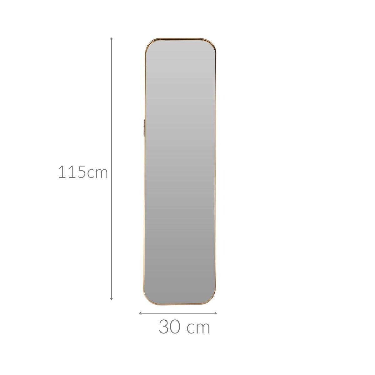 Lustro prostokątne w złotej ramie, duże, 115 x 30 cm
