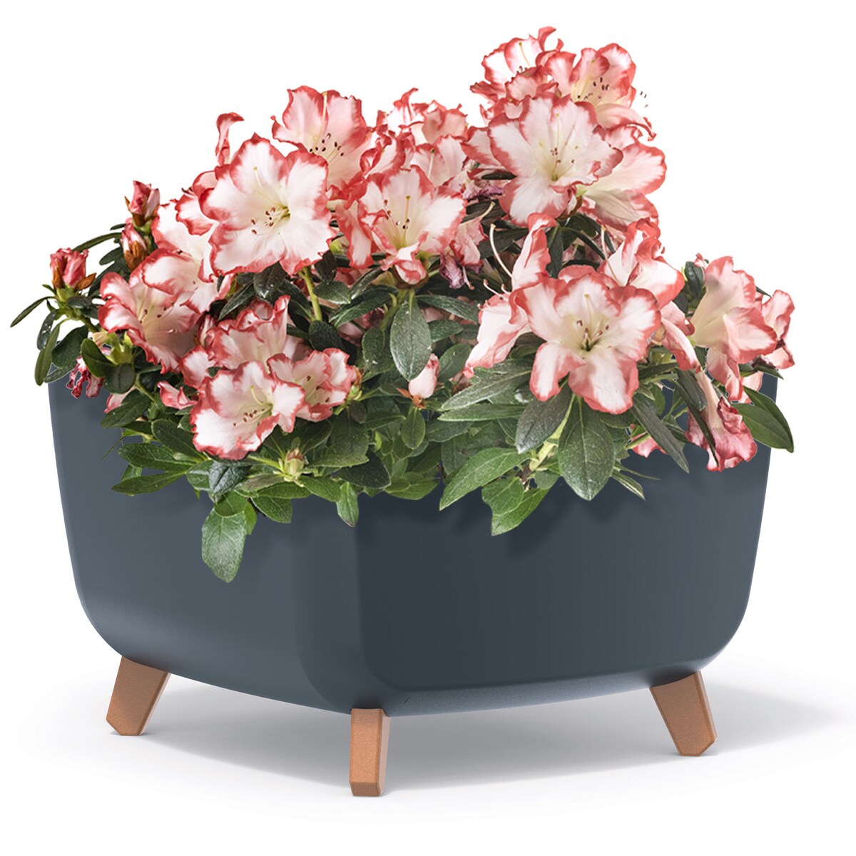 Doniczka Donica Ogrodowa 39 Cm Na Nóżkach Dekoracyjna Antracytowa