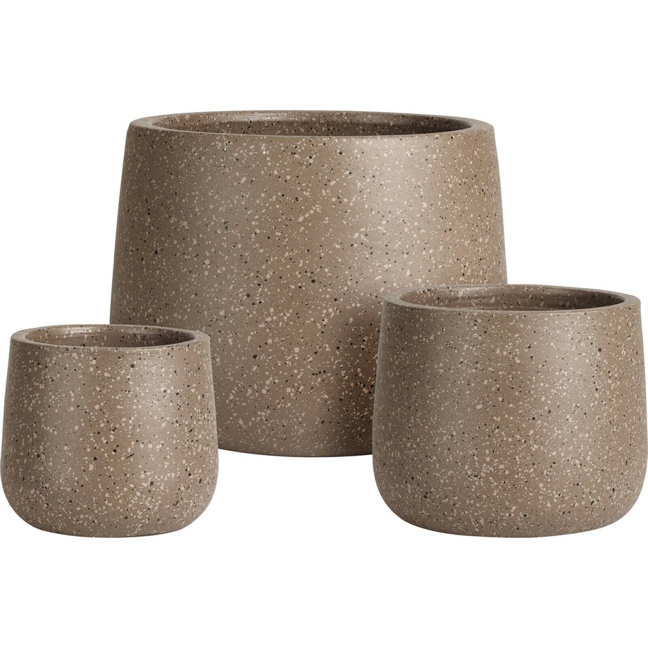 Ceramiczne doniczki na kwiaty o różnych wielkościach, 3 sztuki