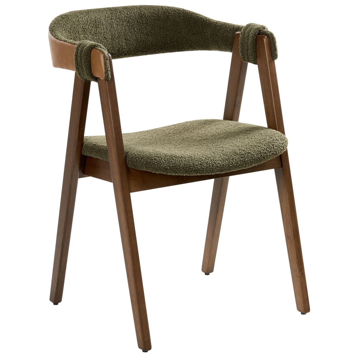 Zestaw 2 krzeseł do jadalni DAY Boucle Ciemny brąz/ zielony