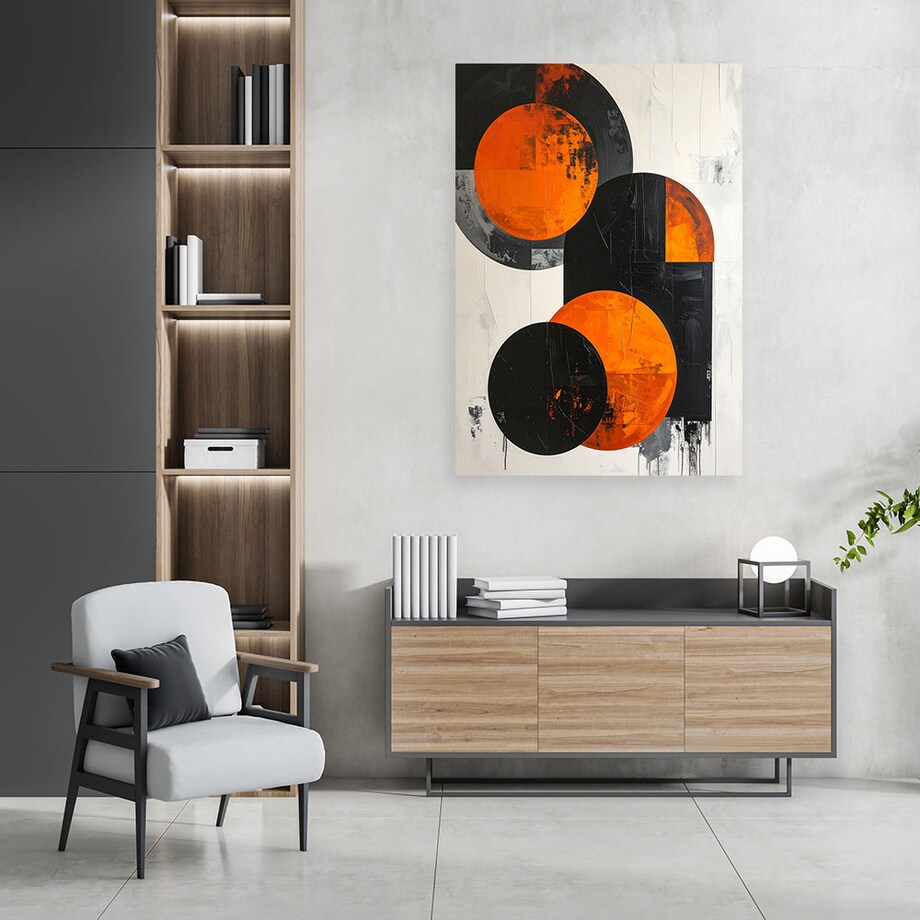 Obraz do salonu biura kuchni, Abstrakcyjne koła kształty pomarańczowy