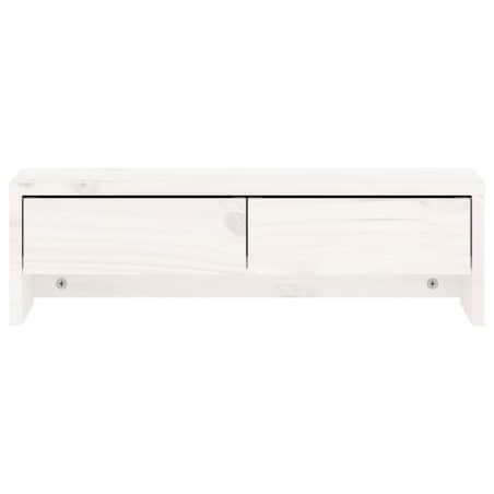 vidaXL Podstawka na monitor, biała, 50x27x15 cm, lite drewno sosnowe
