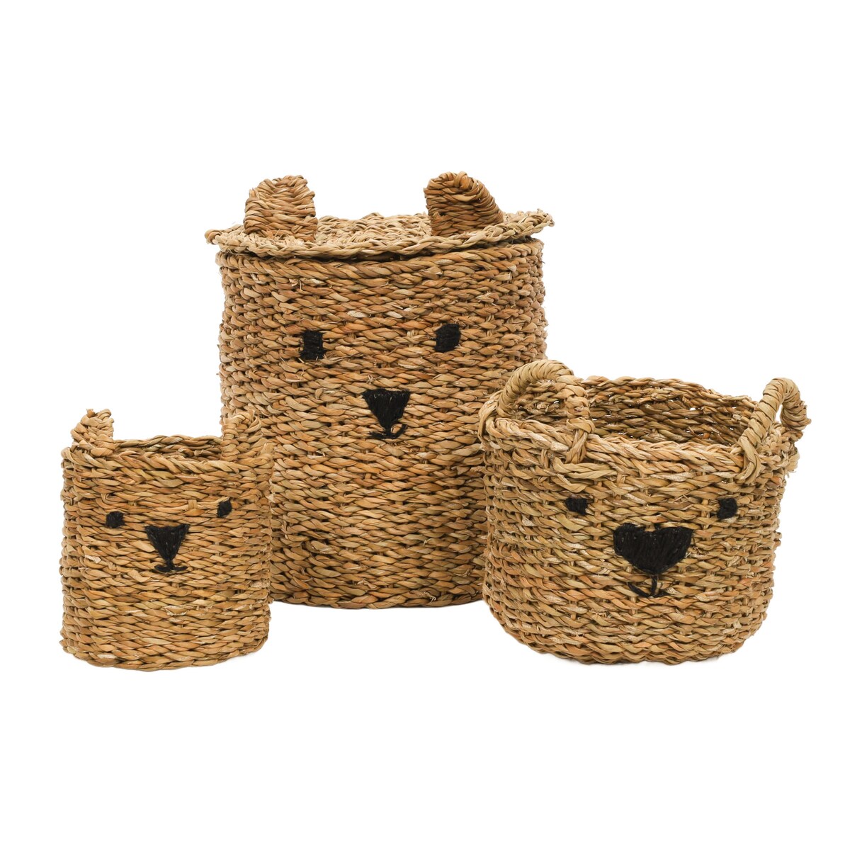 Pojemniki na zabawki misie z uszkami JOY, 3 kosze