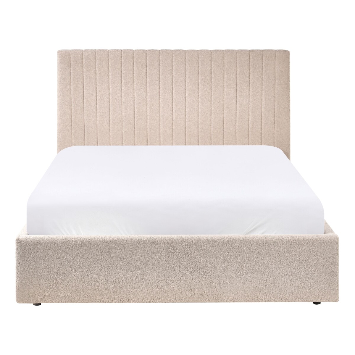 Łóżko z pojemnikiem Boucle VION 140 x 200 cm Beżowy