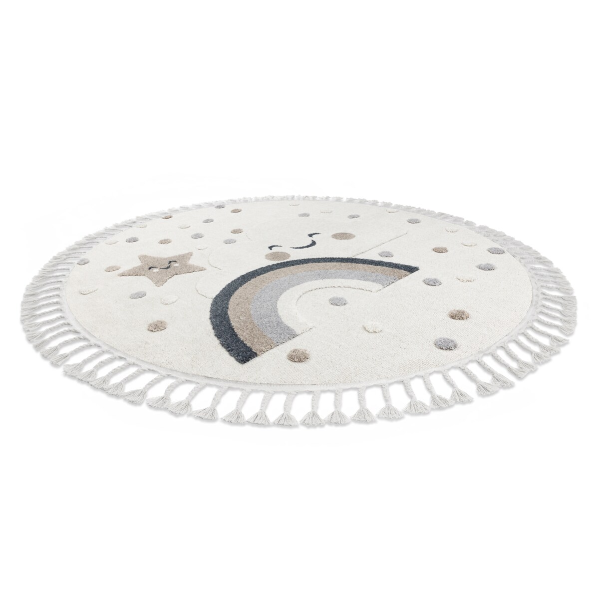Dywan YOYO EY78 koło biały / beż - koło 160 cm