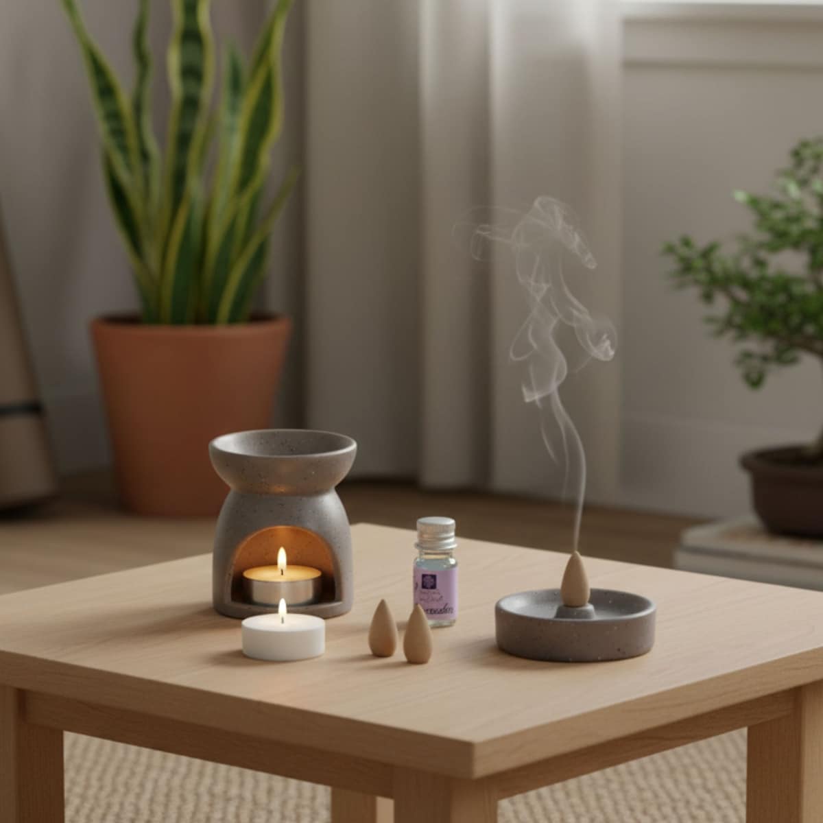 Kominek zapachowy + kadzidła HAPO, 9 elementów