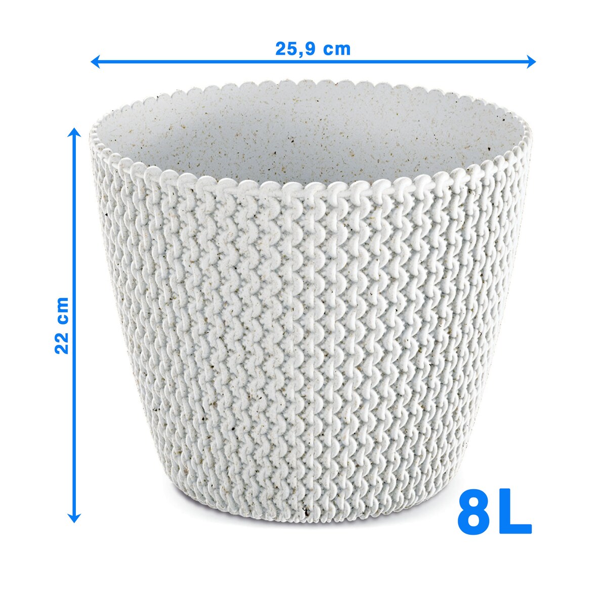 Doniczka Osłonka Domowa 25,9 Cm Na Stół Parapet Do Domu Biała