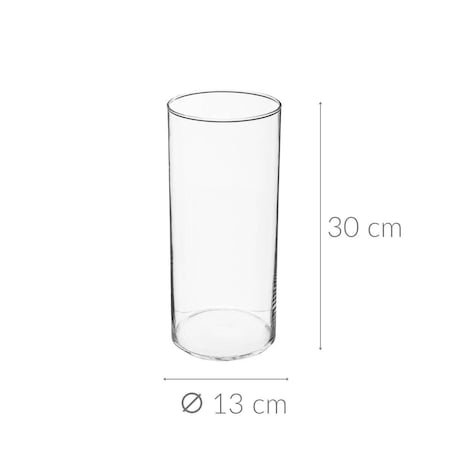 Wazon szklany CYLINDER, 30 cm