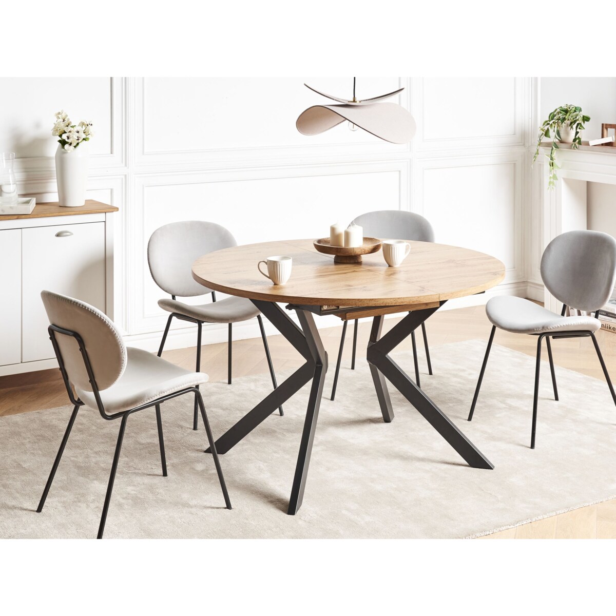 Stół do jadalni rozkładany CARLEA Jasnobrązowy 120/160 cm 120 cm