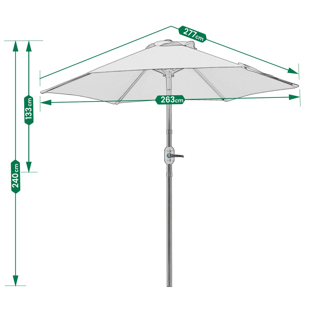 Parasol OGRODOWY plażowy UCHYLNY solidny REGULOWANY XL duży SKŁADANY łamany