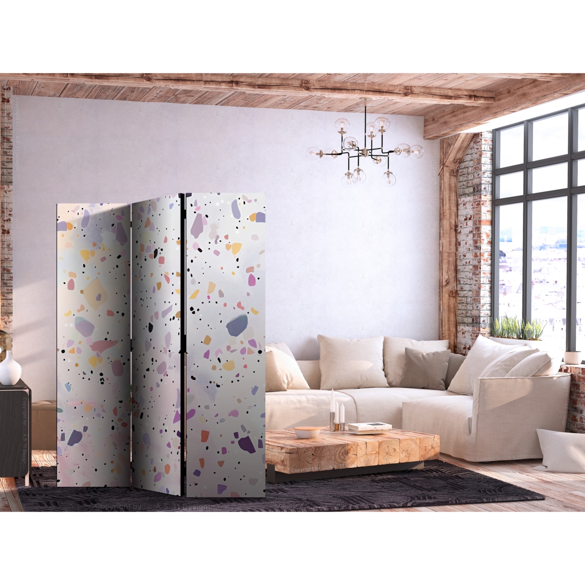 Parawan Jednostronny Lastriko W Stylu Confetti 135x172cm