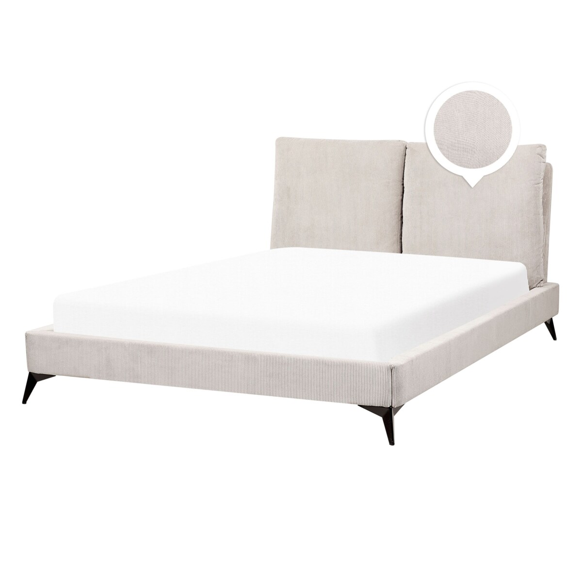 Łóżko sztruksowe140 x 200 cm jasnobeżowe MELLE