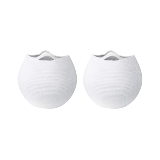 Zestaw 2 koszy bawełnianych biały PANJGUR