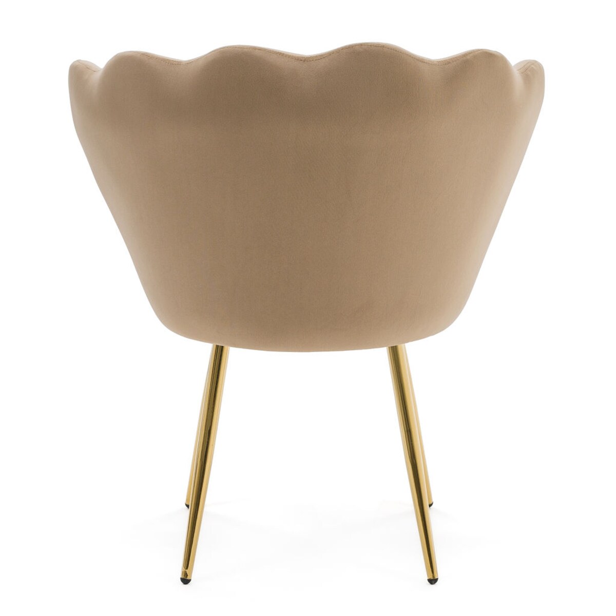 Krzesło muszelka SHELL tapicerowane do salonu jadalni biura welurowe złote