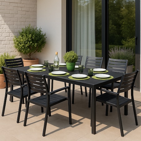 Stół Ogrodowy Rozkładany Składany Stolik Na Taras Balkon Blat Metal Antracytowy