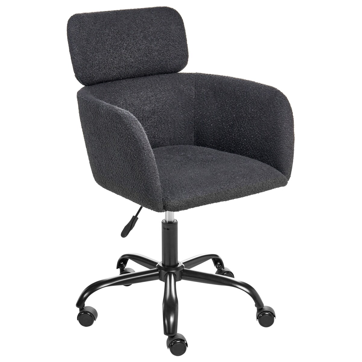 Krzesło obrotowe ALENA Boucle Czarny