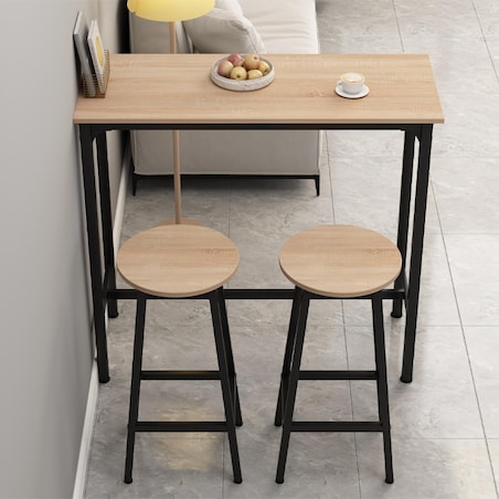 Zestaw barowy stół kuchenny + 2 krzesła hoker nowoczesny industrialny loft 100 cm