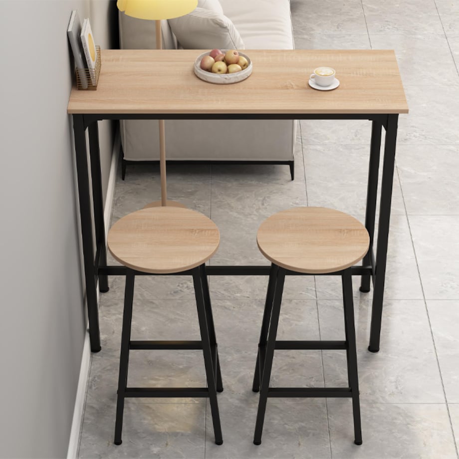 Zestaw barowy stół kuchenny + 2 krzesła hoker nowoczesny industrialny loft 100 cm