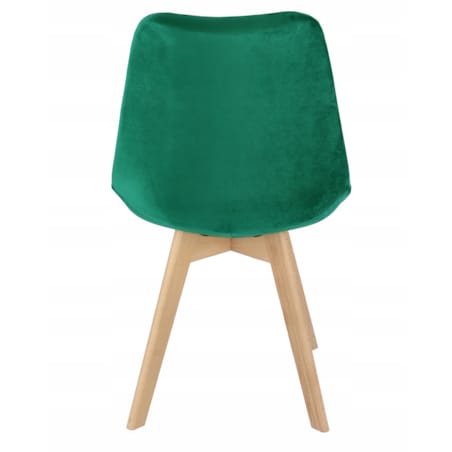 Krzesło tapicerowane welurowe BARI zielone
