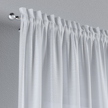 Zasłona na kanale z grzywką 1 szt. 130x245 prześwitujący biały
