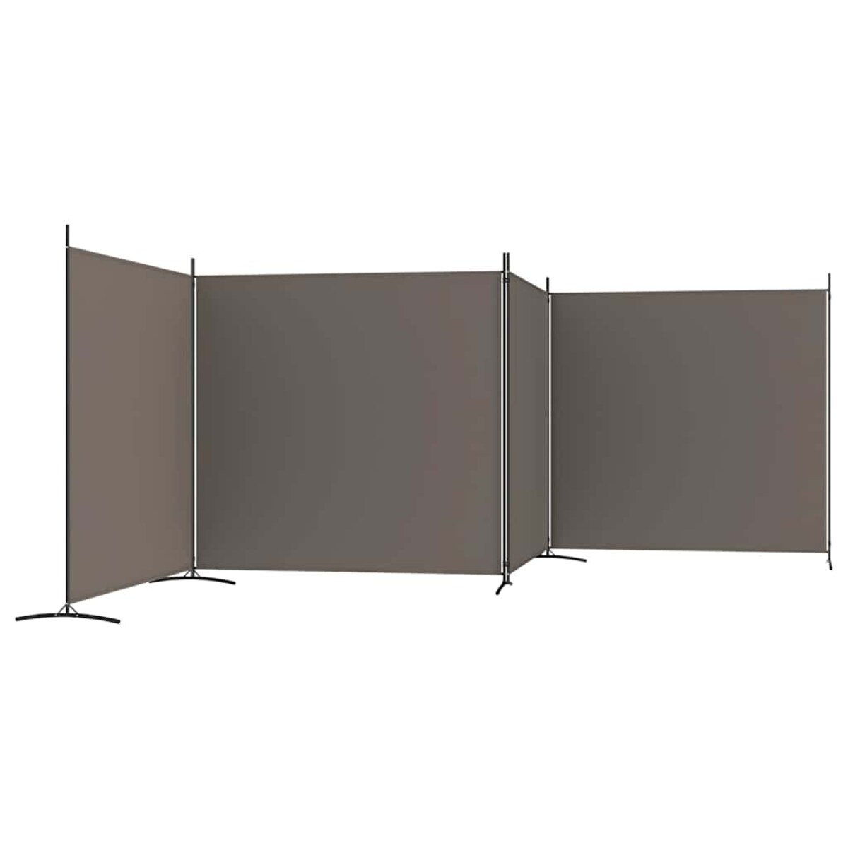vidaXL Parawan 4-panelowy, antracytowy, 698x180 cm, tkanina