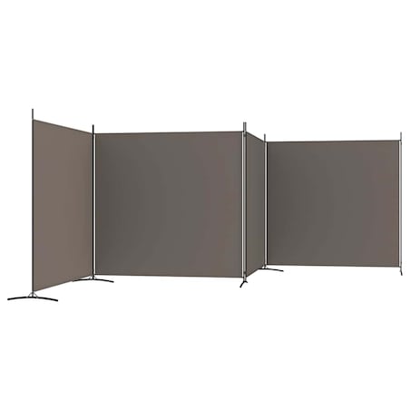 vidaXL Parawan 4-panelowy, antracytowy, 698x180 cm, tkanina