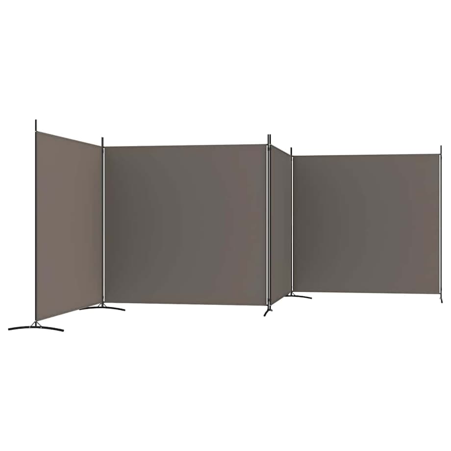 vidaXL Parawan 4-panelowy, antracytowy, 698x180 cm, tkanina