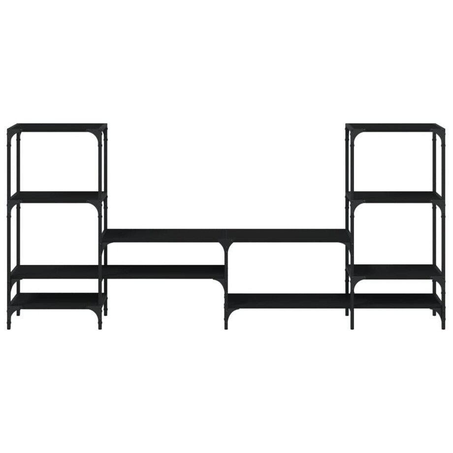 vidaXL Szafka pod TV, czarna, 206,5x28,5x95 cm