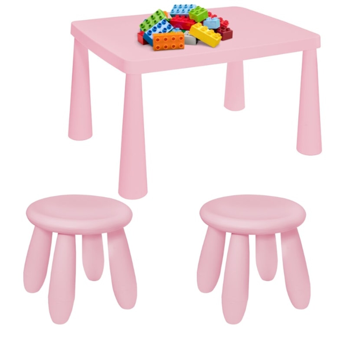 Zestaw dla dzieci stolik i krzesełka plastikowy różowy