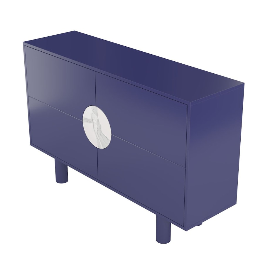 Nowoczesna komoda z marmurem Dancan ZOE 2D / kolor granat szlachetny / szer. 140 cm