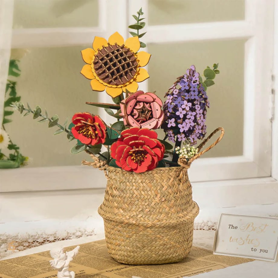 Czerwona kamelia DIY - kwiaty Robotime