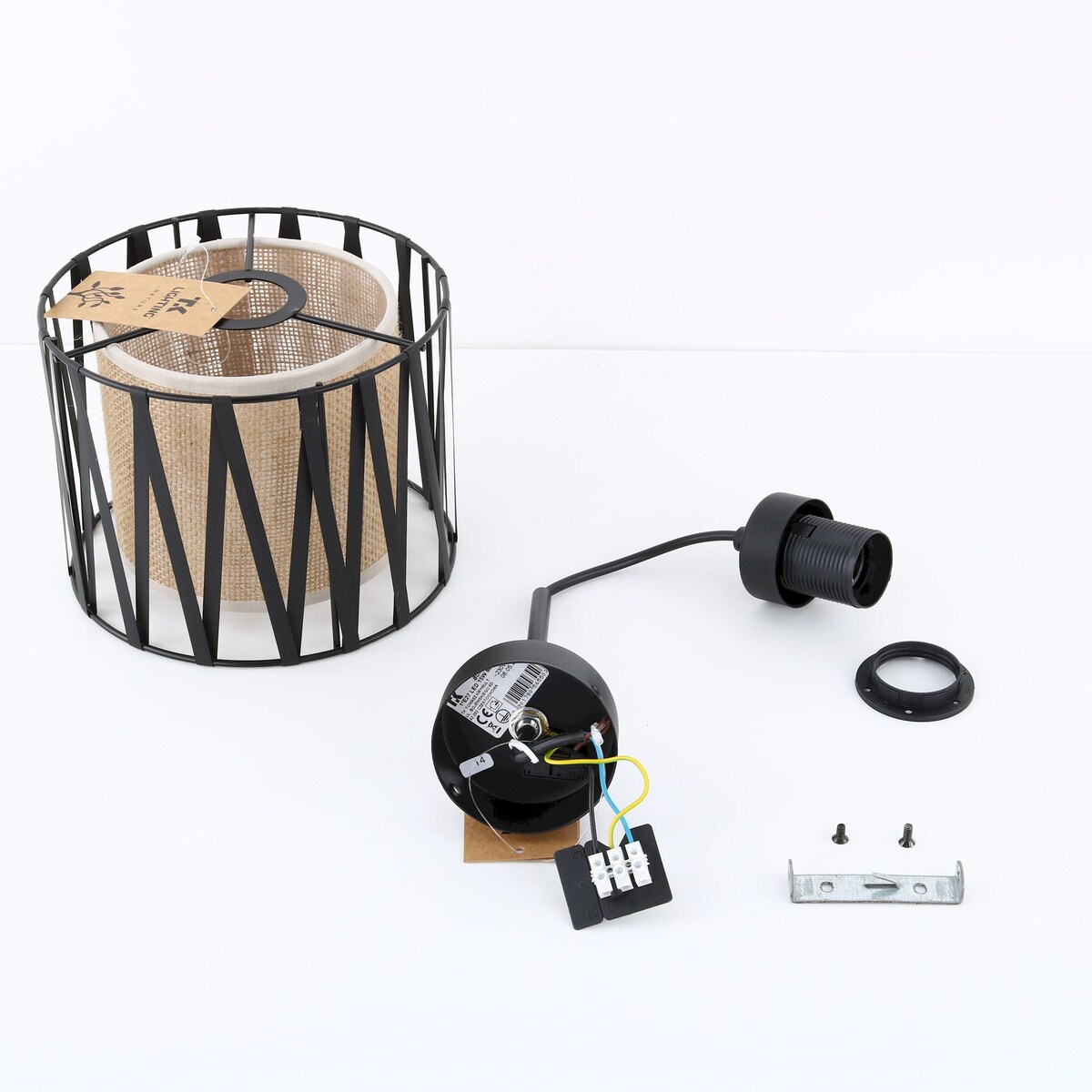 Kinkiet z włącznikiem TK Lighting HARMONY NATURE 5950 czarno-brązowy E27 do sypialni i salonu