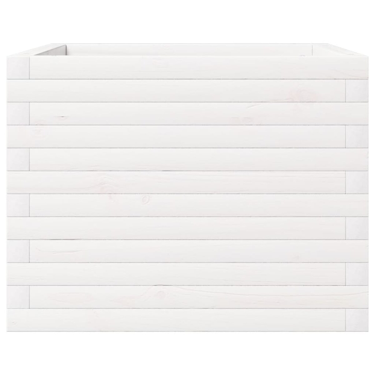 vidaXL Donica ogrodowa, biała, 60x60x46 cm, lite drewno sosnowe