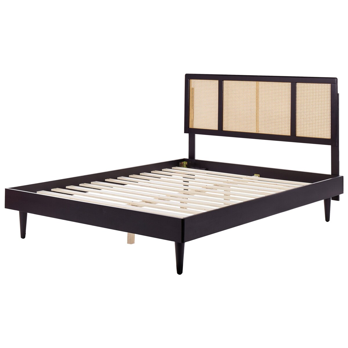 Łóżko drewniane 160 x 200 cm czarne AURAY