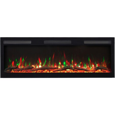 Kominek elektryczny AFLAMO Majestic 107 PRO - ścienny i do zabudowy - 107x45x12 cm - kominek LED z funkcją grzania 750/1500 W