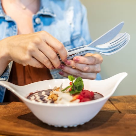 Zestaw sztućców KLIKK, sprytny sposób składania, 3 elementy, KOZIOL
