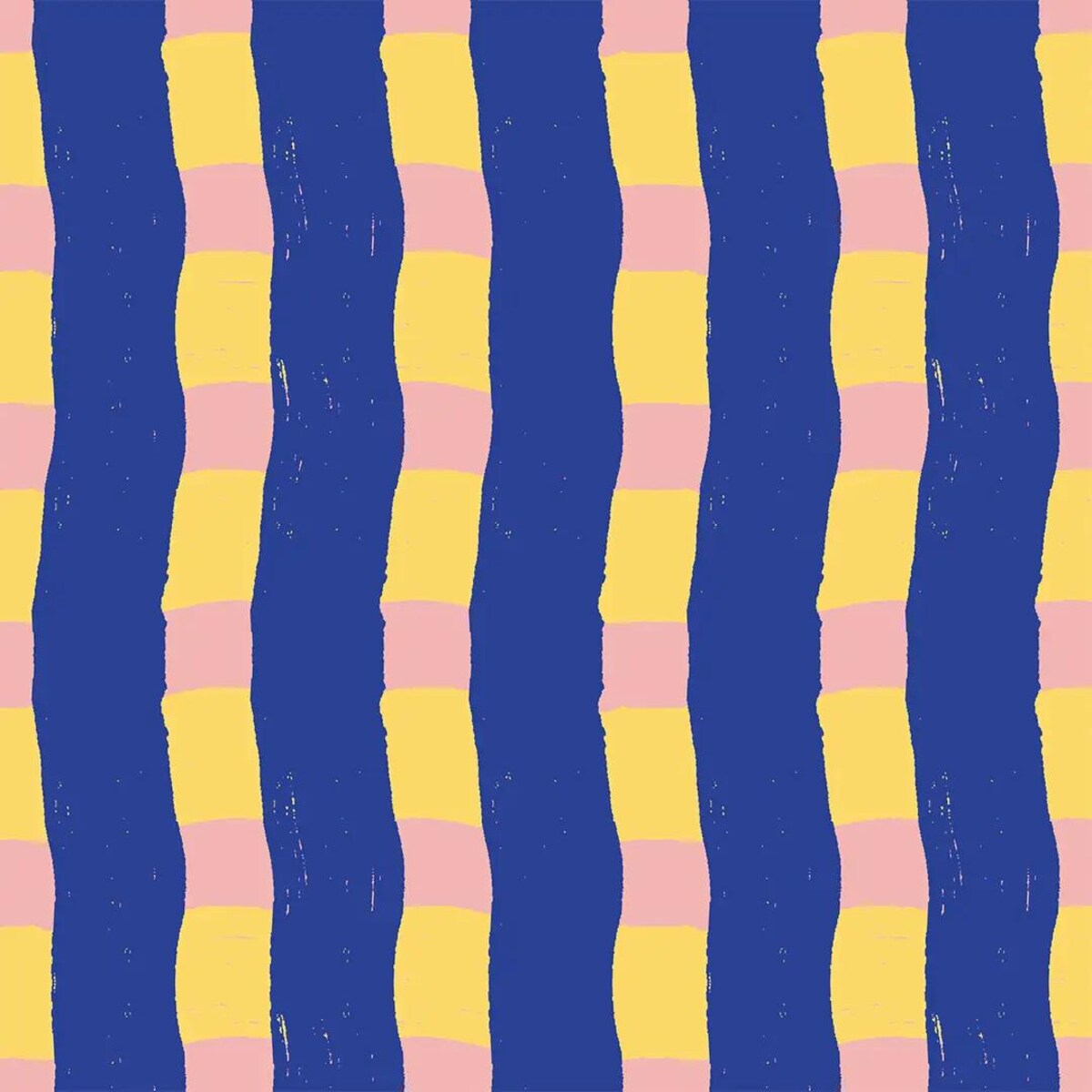 Lniany ręcznik kuchenny - niebiesko-zółto-różowa krata