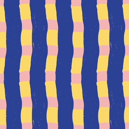 Lniany ręcznik kuchenny - niebiesko-zółto-różowa krata