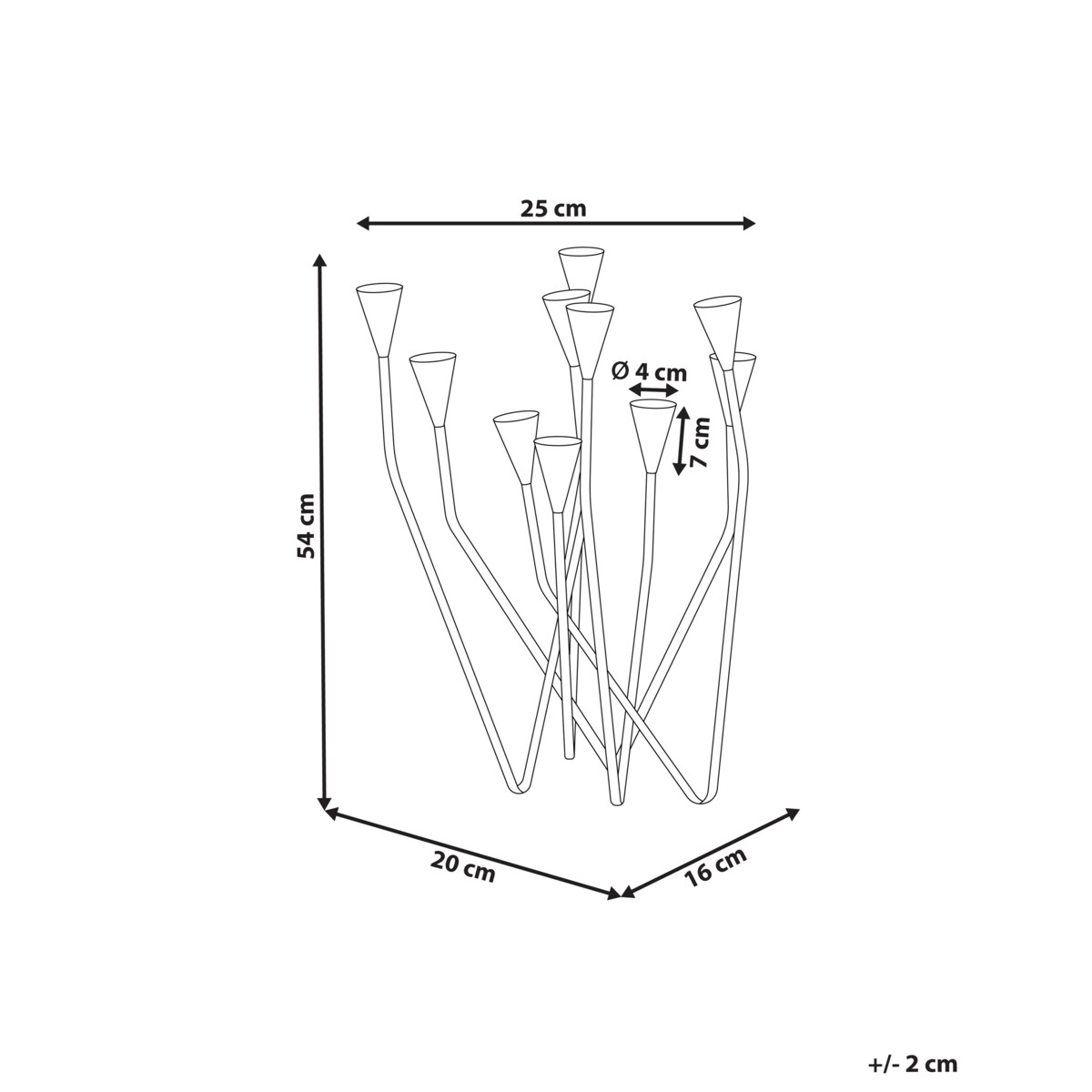 Świecznik MATOSINHOS Metal 54 cm Czarny
