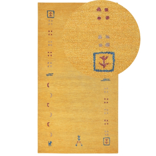 Dywan wełniany gabbeh 80 x 150 cm żółty AKALAN
