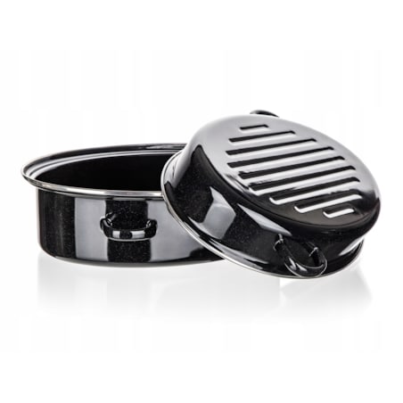 BRYTFANNA owalna emaliowana 38 cm pokrywa duża na pieczenie mięso święta