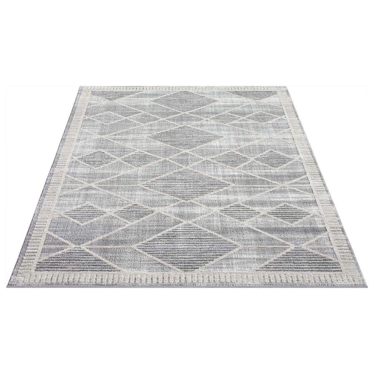 Dywan nowoczesny minimalistyczny high low Flaire 1780 szary geometryczny 80x300